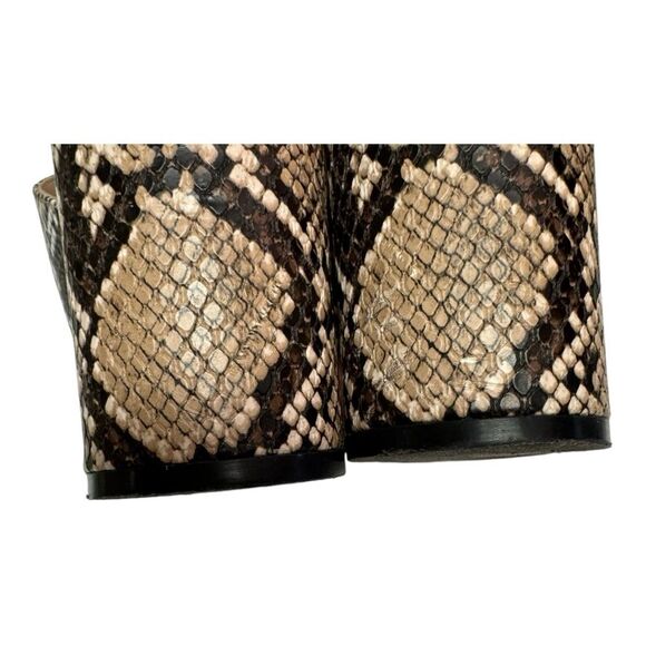 Saks 5th Avenue Snake Print Leather Strappy with Block Heel Sandal Shoes Sz 10M - Picture 10 of 12
